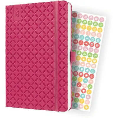 Produktbild von Wochenkalender Jolie 2024 ca. A5 1 Woche/2 Seiten Hardcover fuchsia pink