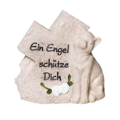 Produktbild von Kreuz mit Katze "Ein Engel schütze Dich" Grabschmuck