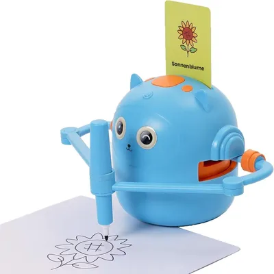 Produktbild von Intelligenter Zeichenroboter für Kinder 3–8 Jahre,Elektrischer Lern- & Malroboter, Kreatives Geschenk mit 100 Karten & 2 Stiften,12 Wasserfarbenstiften