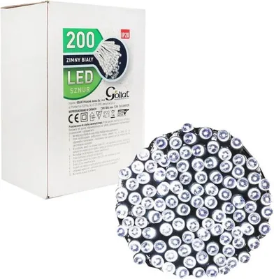 Zdjęcie produktu dla Lampki choinkowe 200 led zimny biały wewnętrzne biały kabel (białe opakowanie)