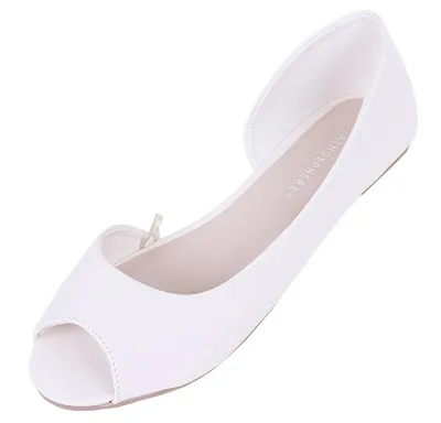 Produktbild von Ecrufarbene zehenfreie Ballerinas Ballerinaschuhe für Damen 39 EU