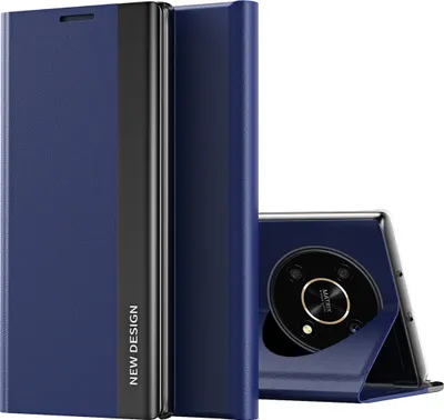 Obrázek produktu pro Pouzdro Honor X9, koženéPolyuretanmagnetické flipové pouzdro se stojánkem pro Honor X9 Dark Blue