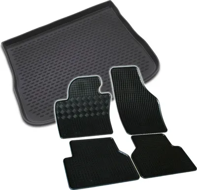 Produktbild von Gummi Kofferraumwanne + Fußmatten Set für VW Tiguan 5N, Bj. 10/2007-2016