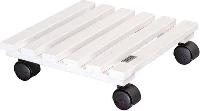 Image de Jardinière 29 x 29 x 8 cm, blanche, en bois capacité de charge de 100 kg