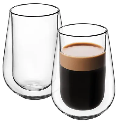 Doppelwandige Gläser 2er-Set, 280 ml, Borosilikatglas mit Henkel