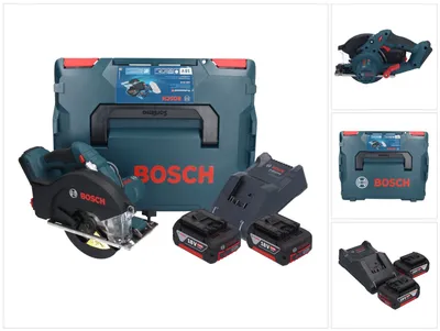 Produktbild von Bosch GKM 18V-50 Professional Akku Metall Handkreissäge 18 V 136 mm ( 06016B8002 ) Brushless + 2x Akku 5,0 Ah + Ladegerät + L-Boxx