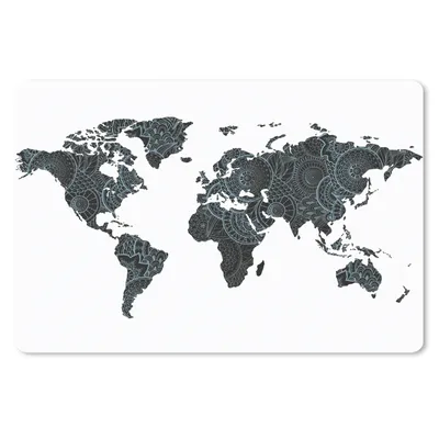 Produktbild von MuchoWow® Schreibtischunterlage Weltkarte - Mandala - Blau - Kind - Junge - Mädchen 60x40 cm - XXL Mauspad - Großes Mauspad