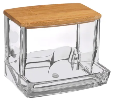 Image de Pot a coton tige 9 x 8 x 7 cm transparent