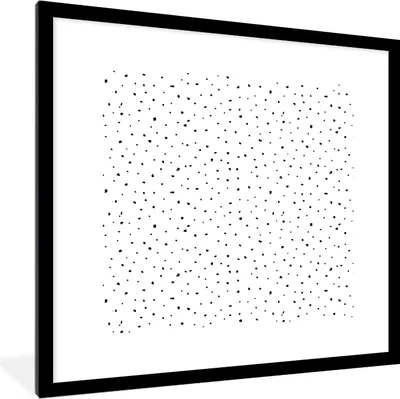 Produktbild von MuchoWow® Gerahmtes Poster Polka dots - Design - Schwarz - Weiß 40x40 cm - Poster mit Schwarzem Bilderrahmen Wandposter Rahmen Foto Bilder - Poster - Plakat im Rahmen