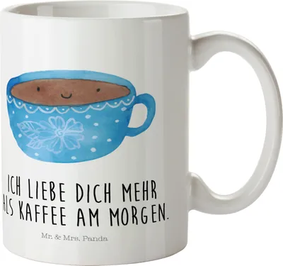 Produktbild von Mr. & Mrs. Panda Kunststoffbecher Kaffee Tasse - Weiß - Geschenk, Geschmack, Camping, Schulkind, Kinderbecher, Plastikbecher, Trinklernbecher, Glücklich, Genuss, Liebe