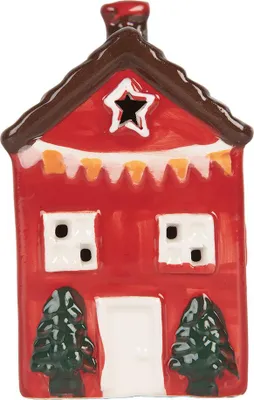 Produktbild von Clayre & Eef Dekoratives Haus mit LED LED 6x6x11 cm Rot Keramik
