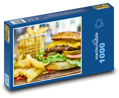 Obrázok produktu pre Puzzle 1000 Burger s hranolkami a syrom - martinpuzzle