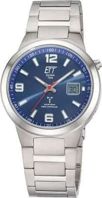 ETT Eco Tech Time EGT-11709-32M Funk-Solar Herrenuhr Everest Gents Titan/Blau 1
