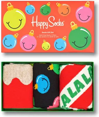 Produktbild von Happy Socks Time for Holiday Gift Set 3-Pack Uni Weihnachtssocken Mehrfarbig, XTFH08-4300 - Gr. 41-46