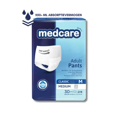 Produktbild von Inkontinenzhose – Medcare Pants – Größe M – 30 Stück – Vorteilspack – Hohe Absorption & Komfort – Unisex