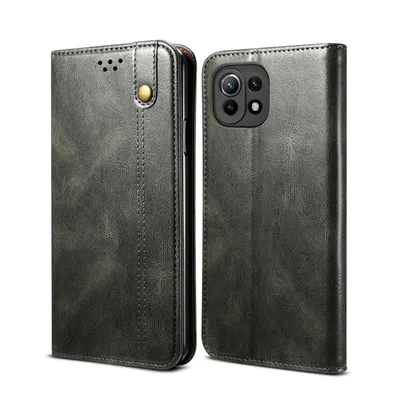 Obrázek produktu pro Pouzdro pro Xiaomi Mi 11 Lite, kožené flip pouzdro peněženka s funkcí stojánku zelené