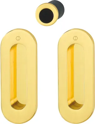 Produktbild von HOPPE Schiebetürmuschel Set M472 - BL, ovale Rosette, Messing, poliert lackiert
