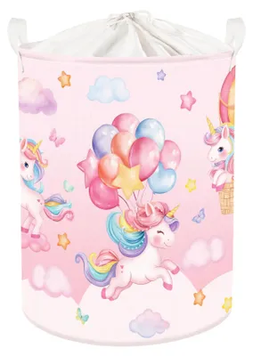 Produktbild von Omgoods – Regenbogen-Tier-Wäschekorb für Kinder – Faltbarer Aufbewahrungsbehälter für Kleidung und Spielzeug