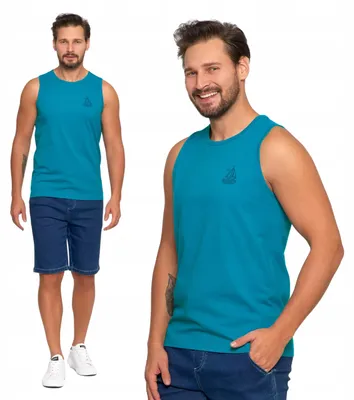 Obrázok produktu pre Pánske tielko Moraj bez rukávov – tyrkysové, veľkosť S, pohodlné