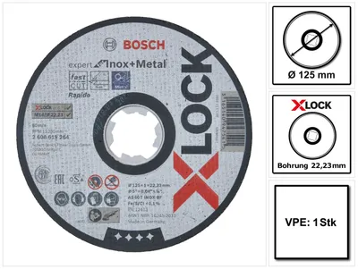 Zdjęcie produktu dla Bosch 2 608 619 264, Tarcza tnąca, Środek płaski, Metal, Bosch, 2,22 cm, 12,5 cm