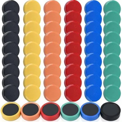 Produktbild von Starke Magneten 60 Stück, kleine bunte Magnete für Kühlschrank, Whiteboard, Büro