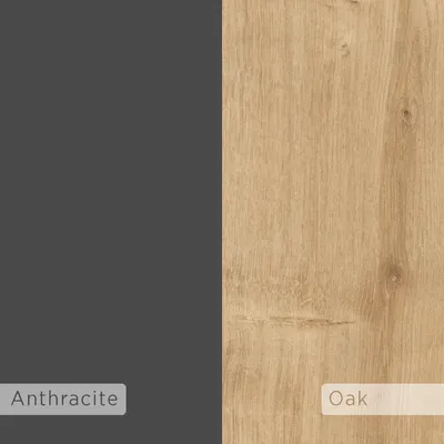 A split image showing two different material samples, one solid gray and the other a wood grain pattern.