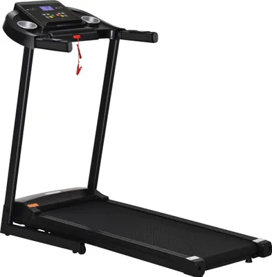 Produktbild von Klappbares elektrisches Laufband 500W für Home Gym - LED-Display, Getränkehalter & Handyhalterung, Schwarz 134x60x118cm
