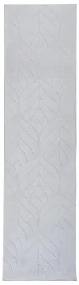 Produktbild von BELIANI Teppich Hellgrau Kunstkaninchenfell Rechteckig 80x30 cm Blattmuster Modern für Fußbodenheizung Langflor Shaggy Läufer Flur Eingangsbereich