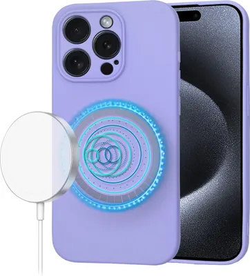 Produktbild von Techsuit Soft Flex Silikon Back Cover Hülle mit MagSafe für Apple iPhone 15 Pro - Hell lila