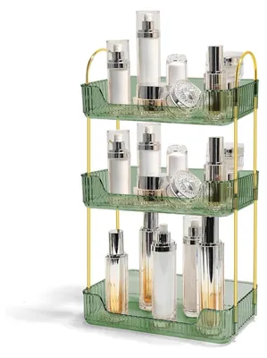 Image de Organisateur de maquillage à 3 niveaux pour cosmétiques