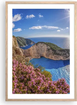 Produktbild von Gerahmtes Poster - Rahmen in heller Eiche - Meer Sommer Blume - 50x70 cm - Wand Bild - Wanddeko - Wandbilder - Wandposter - Bilderrahmen - Bilder - Kunstdruck - Wandbild - P2NPA50x70-3741