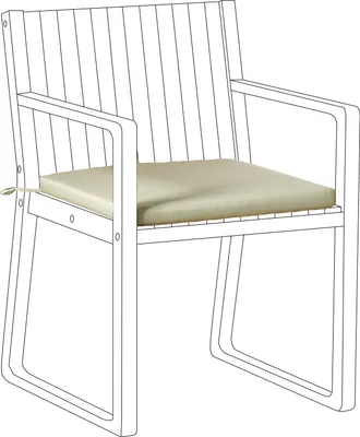 Produktbild von BELIANI Sitzkissen für Gartenstuhl Hellgrün Stoffbezug mit Bindebändern 46 x 46 cm UV-beständig Modern Outdoor Stuhlkissen Stuhlpolster