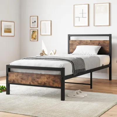 Imagen del producto de Estructura de cama de madera con somier, 90 x 200 cm, cama individual, para dormitorio