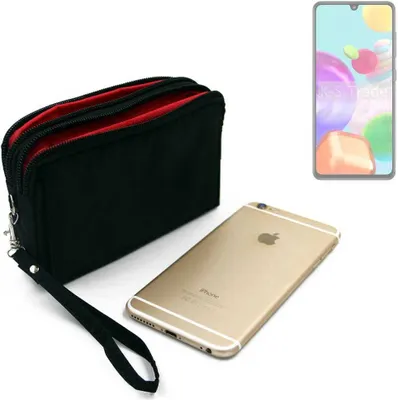 Produktbild von K-S-Trade Schutz Hülle Handy Hülle kompatibel mit Samsung Galaxy A41 Gürteltasche Travelbag Handytasche mit Zusatzfächern, schwarz