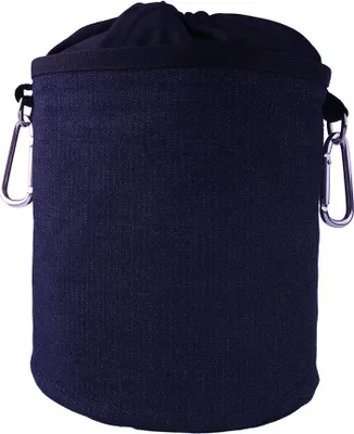 Produktbild von Design Wäscheklammerbeutel aus Denim-Baumwolle mit zwei Karabinerhaken - Blau-Schwarz