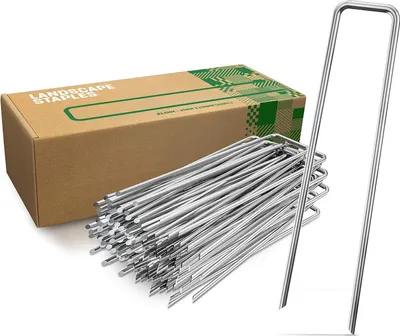 Produktbild von GardenGloss® Anti-Rost Erdanker aus Stahl für Extrem Harten Boden (50 Stück) - 200 MM Lang, 25 MM Breit, Ø 3.8 MM