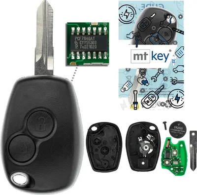 Produktbild von MT-KEY Funk Schlüssel 434MHZ Fernbedienung VAC102 kompatibel mit Dacia Duster I Logan I Sandero I Renault Clio II III Twingo II 433MHZ Autoschlüssel