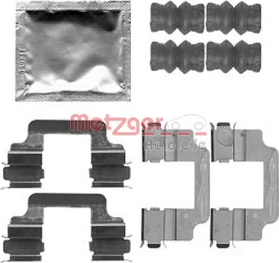 Produktbild von METZGER 109-1806 Zubehörsatz Scheibenbremsbelag Hinten für VOLVO V70 II (285) XC60 (156) V70 III (135) V60 (155, 157) XC70 II Kombi (136)