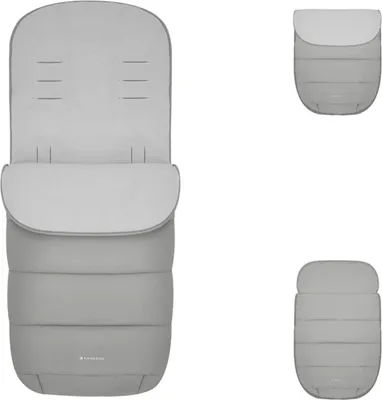 Produktbild von Kikkaboo Fußsack Classic für Kinderwagen Fleece Reißverschluss wasserabweisend hellgrau