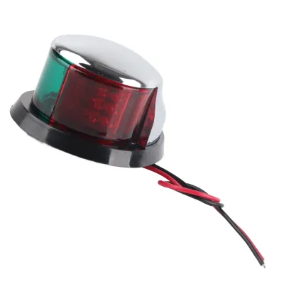 Productafbeelding van Bootnavigatie, rood en groen, 8W LED, 12V, roestvrijstalen behuizing, druppelvorm, zeillamp, signaallamp