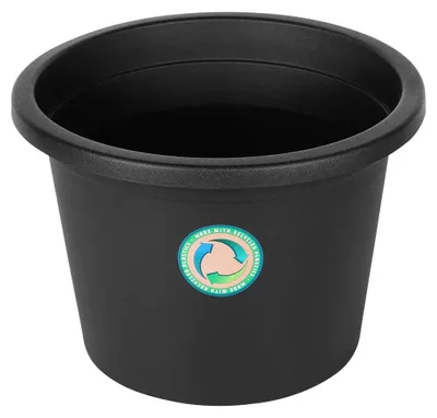 Obrázok produktu pre Kvetináč – záhrada – okrúhly – plastový – 34 cm – čierna farba