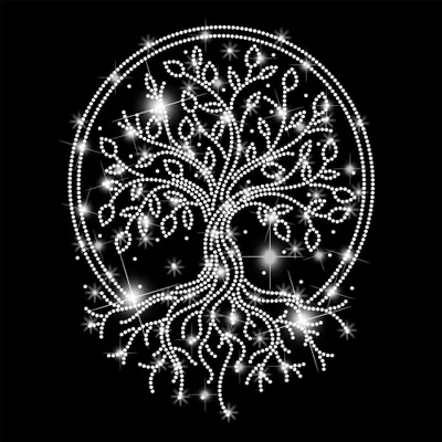 Productafbeelding van Strass Strijksticker Levensboom voor Kleding en Accessoires