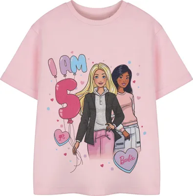 Obrázek produktu pro Barbie - "I Am 5" tričko pro dívky - narozeninové s krátkým rukávem NS8871 (116) (růžová)