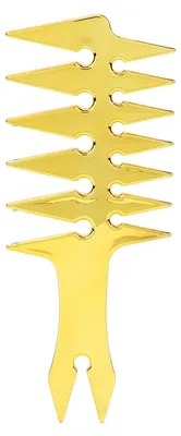 Produktbild von Haarkämme mit breiter Zahnung für Herren, doppelseitiger Ölkamm, Retro-Stylingkämme aus Kunststoff, Gold