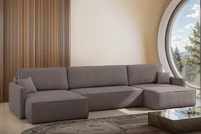 Produktbild von Wohnlandschaft mit Schlaffunktion Sofa LOUIS Stoff Scala Taupe