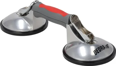 Image de Ventouse En Verre Double Dedra Ded06P12 2X123Mm, Max 120Kg, Aluminium