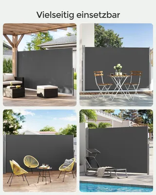 Produktbild von Seitenmarkise - Sichtschutz - Sonnenschutz für den Außenbereich - Aluminium - 200 x 300 cm - Anthrazit