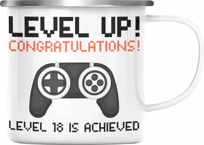 Produktbild von Trendation - 18. Geburtstag Emaille Tasse Jungen Jungs Geschenk 18er Geschenkidee 18 Sohn Gamer (Silber)
