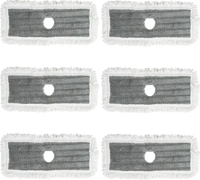 Zdjęcie produktu dla COSTWAY 6-częściowy mop, nakładki wielokrotnego użytku, nakładki zmywalne do czyszczenia na mokro i sucho, prostokątne 35 x 16,5 cm