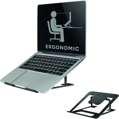 Produktbild von Laptopständer 10-17 Zoll, schwarz, höhenverstellbar, für Büro